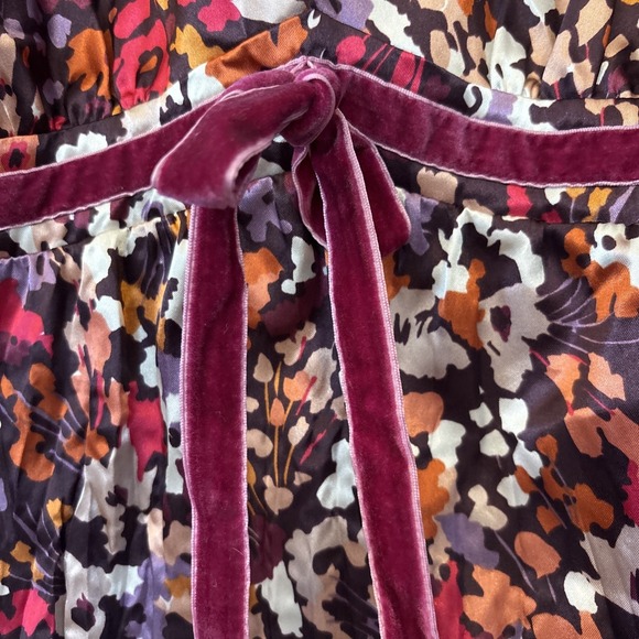 Vtg Moda International Womens Babydoll Tank Top Size M Floral Velvet Trim Y2K - Picture 3 of 8